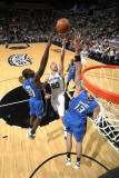 Orlando Magic v San Antonio Spurs: Manu Ginobili  Marcin Gortat and Brandon Bass