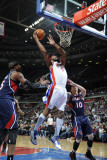 Atlanta Hawks v Detroit Pistons: Chris Wilcox  Josh Smith and Mike Bibby