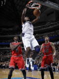 Chicago Bulls v Dallas Mavericks: Brendan Haywood  Luol Deng and Kyle Korver