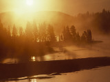 Twilight View of the Yellowstone River  Yellowstone  Wyoming
