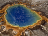 Algae-Tinted Shallows Ring Yellowstone's Steaming Grand Prismatic Spring