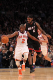 Miami Heat v New York Knicks: Raymond Felton and LeBron James