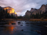Evening Sun Lights Up El Capitan and the Merced River