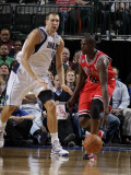 Chicago Bulls v Dallas Mavericks: Luol Deng and Dirk Nowitzki