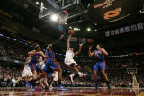 New York Knicks v Cleveland Cavaliers: Ramon Sessions  Amare Stoudemire and Landry Fields