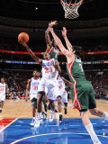 Milwaukee Bucks v Philadelphia 76ers: Lou Williams  Larry Sanders and Ersan Ilyasova