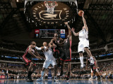 Miami Heat v Dallas Mavericks: Jose Juan Barea  LeBron James and Dwyane Wade