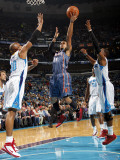 Charlotte Bobcats v New Orleans Hornets: DJ Augustin  David West and Chris Paul