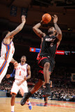 Miami Heat v New York Knicks: LeBron James  Wilson Chandler and Amar'e Stoudemire