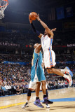 New Orleans Hornets v Oklahoma City Thunder: Russell Westbrook and David West