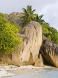 Boulders and Palm Trees on  Anse-Source D'Argent Beach