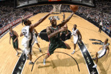 Milwaukee Bucks v San Antonio Spurs: Chris Douglas-Roberts and Tim Duncan