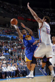 Golden State Warriors v Oklahoma City Thunder: Monta Ellis and Nenad Krstic