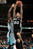 San Antonio Spurs v New Orleans Hornets: Manu Ginobili and Emeka Okafor