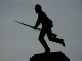 Silhouette of a Soldier Atop the First Minnesota Infantry Monument