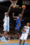 New York Knicks v Denver Nuggets: Raymond Felton and Chauncey Billups