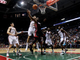 Miami Heat v Milwaukee Bucks: Andrew Bogut and Dwyane Wade
