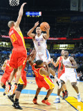 Houston Rockets v Oklahoma City Thunder: Thabo Sefolosha  Shane Battier and Kyle Lowry
