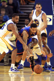 New York Knicks v Golden State Warriors: Reggie Williams  Dorell Wright and Wilson Chandler