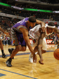 Phoenix Suns v Charlotte Bobcats: Tyrus Thomas and Jared Dudley