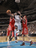 Houston Rockets v Dallas Mavericks: Jason Terry  Jordan Hill and Brad Miller