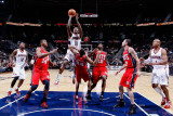 New Jersey Nets v Atlanta Hawks: Jamal Crawford  Devin Harris  Josh Powell  Derrick Favors  Damion 