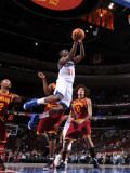 Cleveland Cavaliers  v Philadelphia 76ers: Jrue Holiday and erson Varejao and Mo Williams