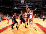 Atlanta Hawks v Toronto Raptors: Al Horford  Linas Kleiza and Amir Johnson
