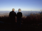 An Old Couple Taking in a Scenic View from Wayah Bald at Dusk