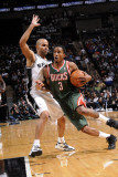 Milwaukee Bucks v San Antonio Spurs: Brandon Jennings and Tony Parker