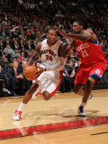 Philadelphia 76ers v Toronto Raptors: Sonny Weems and Thaddeus Young