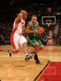 Boston Celtics v Toronto Raptors: Delonte West and Leandro Barbosa