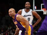 Los Angeles Lakers v Washington Wizards: Gilbert Arenas and Derek Fisher