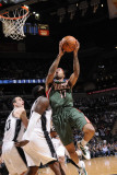 Milwaukee Bucks v San Antonio Spurs: Chris Douglas-Roberts and DeJuan Blair