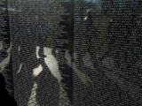 Shadows Reflected on the Wall of the Vietnam  Memorial