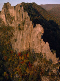 Sunlight Strikes a Sheer Cliff in the Fall