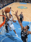 San Antonio Spurs v Denver Nuggets: Aaron Afflalo and Tim Duncan