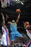 New Orleans Hornets v Detroit Pistons: David West and Jason Maxiell