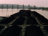 Men on a Coal Barge on the Ohio River