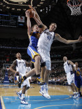 Golden State Warriors v Dallas Mavericks: David Lee and Dirk Nowitzki