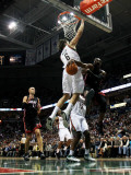 Miami Heat v Milwaukee Bucks: Dwyane Wade  Zydrunas Ilgauskas and Andrew Bogut
