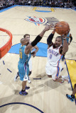 New Orleans Hornets v Oklahoma City Thunder: Russell Westbrook and David West
