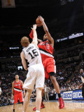 Portland Trail Blazers v San Antonio Spurs: LaMarcus Aldridge and Matt Bonner