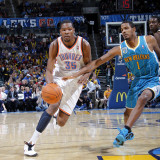 New Orleans Hornets v Oklahoma City Thunder: Kevin Durant and Trevor Ariza