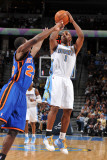 New York Knicks v Denver Nuggets: Chauncey Billups and Timofey Mozgov
