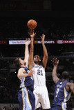 Memphis Grizzlies v San Antonio Spurs: Tim Duncan and Marc Gasol