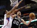 San Antonio Spurs v Los Angeles Clippers: Manu Ginobili and DeAndre Jordan