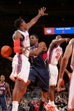 Atlanta Hawks v New York Knicks: Amar'e Stoudemire  Joe Johnson and Toney Douglas