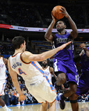 Sacramento Kings v Oklahoma City Thunder: Nick Collison and Tyreke Evans