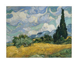 Wheatfield with Cypresses  c1889